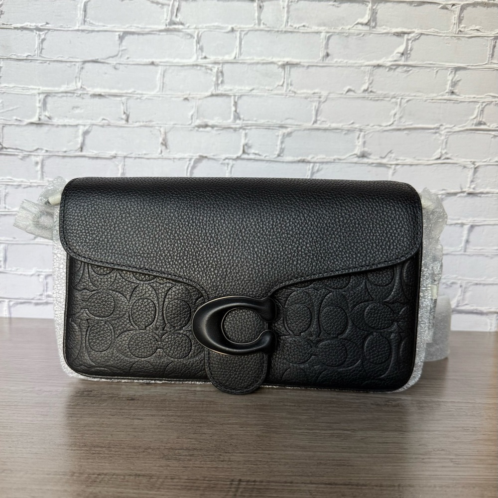 NWT Coach Soft Tabby Crossbody and belt Bag In Signature Leather Black C8424